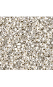 Miyuki rocailles Perlen 11/0 - Matted silver lined crystal 11-1F